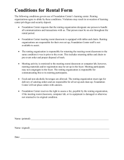 Conditions for Rental Form