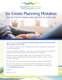 Six Estate Planning Mistakes