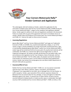 Vendor Application  - Four Corners Motorcycle Rally