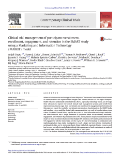 Clinical trial management of participant recruitment