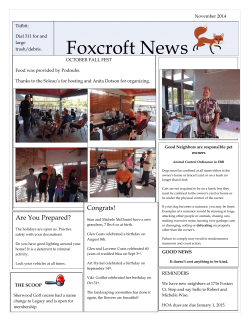 November 2014 Newsletter - Fox Croft Subdivision HOA