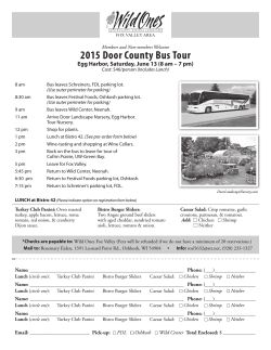 2015 Door County Bus Tour - Wild Ones of the Fox Valley Area
