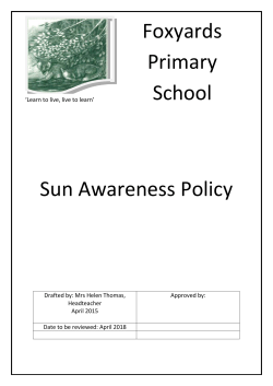 Sun Awareness Policy Foxyards Primary School