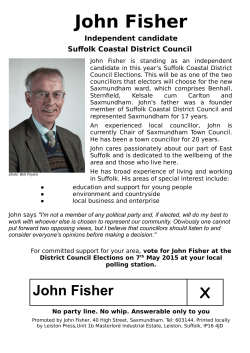 John Fisher Election Leaflet
