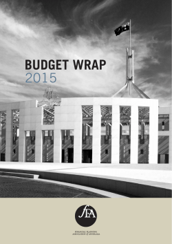 BUDGET WRAP - The Financial Planning Association of Australia