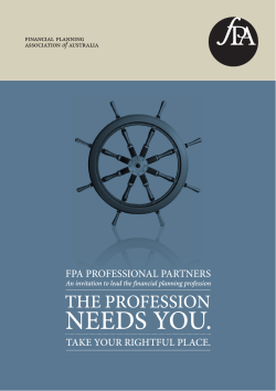 NEEDS YOU. - The Financial Planning Association of Australia