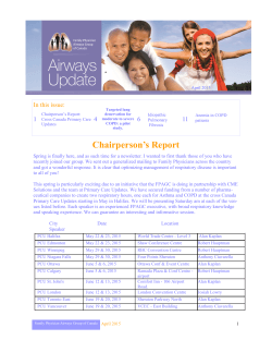 Chairperson`s Report - Family Physician Airways Group of Canada