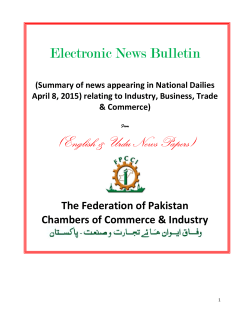 Electronic News Bulletin - The Federation Of Pakistan Chambers Of