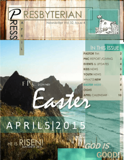 April PRESS 2015 - First Presbyterian Church of Downey