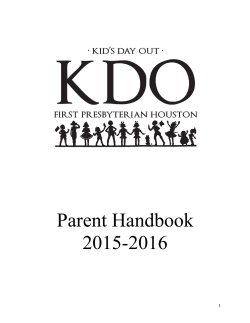 Parent Handbook 2015-2016 - First Presbyterian Church of Houston