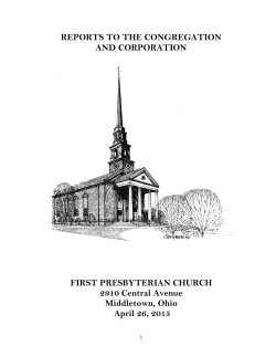 Annual Report to the Congregation