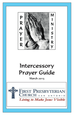 Intercessory Prayer Guide - First Presbyterian Church