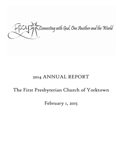 Annual Report - First Presbyterian Church of Yorktown New York