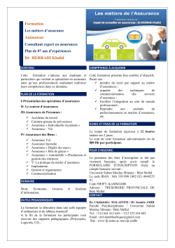 Formation Les mÃ©tiers d`assurance - FacultÃ© Polydisciplinaire Beni