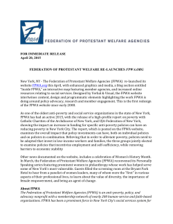FOR IMMEDIATE RELEASE April 20, 2015 FEDERATION OF