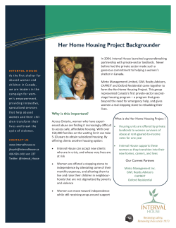 Her Home Housing Project - Backgrounder (Feb 2015 - For
