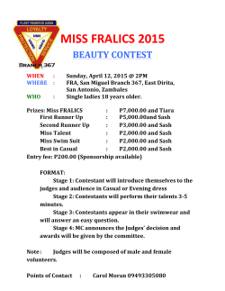 miss fralics 2015 - Fleet Reserve Association, San Miguel Branch 367