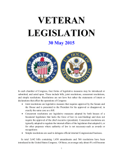Veteran Legislation 5-30-2015