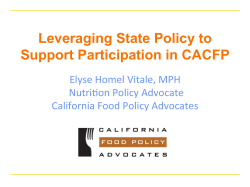 Leveraging State Policy to Support Participation in CACFP