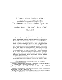 A Computational Study of a Data Assimilation Algorithm for the Two