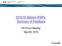 2015/16 Salmon IFMPs: Summary of Feedback