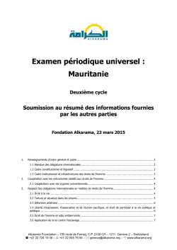 Examen pÃ©riodique universel : Mauritanie