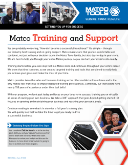 Matco Training and Support