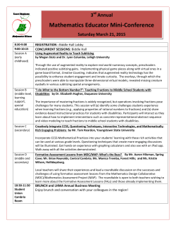 2015 LHMA mini conference Schedule of Events