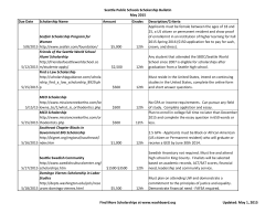 Seattle Public Schools Scholarship Bulletin May 2015 Due Date