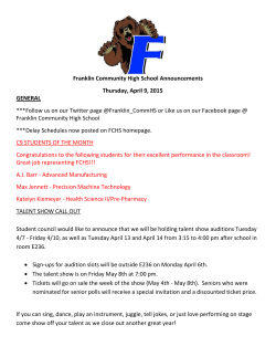 Franklin Community High School Announcements Thursday, April 9