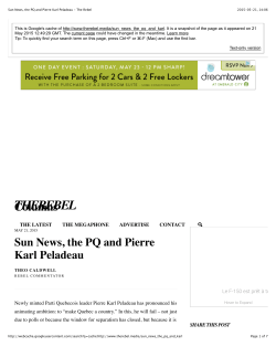 Sun News, the PQ and Pierre Karl Peladeau