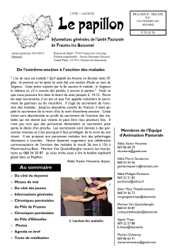 Au sommaire - UPN de Frasnes-Lez-Buissenal
