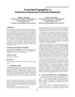 Controlled Propagation in Continuous Numerical Constraint Networks