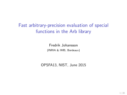 Fast arbitrary-precision evaluation of special functions