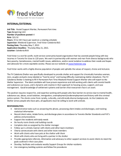 INTERNAL/EXTERNAL - Fred Victor Centre