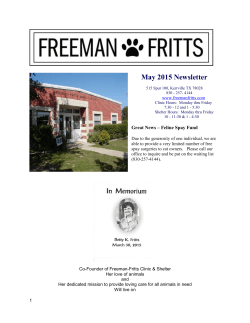 May 2015 Newsletter - Freeman
