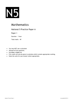 M thematics - Free National 5 Maths Practice Papers