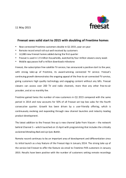 Freesat sees solid start to 2015 with doubling of Freetime homes