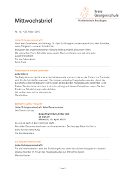 Mittwochsbrief 10-2015 - Freie Georgenschule Reutlingen