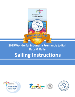 Sailing Instructions - Fremantle to Bali Race & Rally