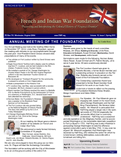 Volume 10, Issue 1, Spring 2015 - French and Indian War Foundation