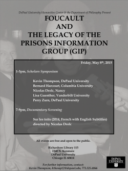 FOUCAULT AND THE LEGACY OF THE PRISONS INFORMATION