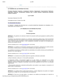 LEY ORGANICA DE LOS PARTIDOS POLITICOS. Principios
