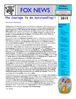 April 2015 Newsletter - Fall River Elementary School