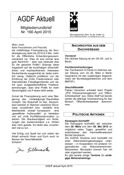 AGDF aktuell im April 2015 - Aktionsgemeinschaft Dienst fÃ¼r den