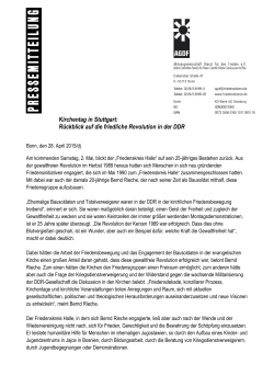 Pressemitteilung RÃ¼ckblick auf die friedliche Revolution in der DDR