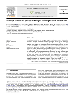 Privacy, trust and policy-making: Challenges and responses