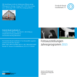Fotoausstellungen Jahresprogramm 2015 - Friedrich
