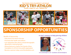 SPONSORSHIP OPPORTUNITIES - The Friends of Aine Foundation