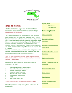 CALL TO ACTION - Friends of Alewife Reservation